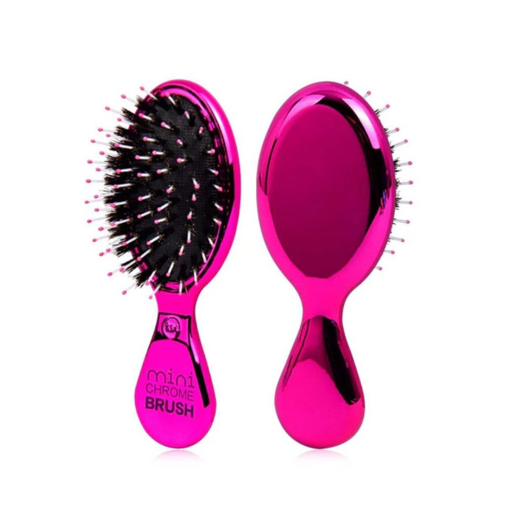 TIRI PRO Mini Chrome Boar Bristle Hair Brush Pink NWT - Picture 2 of 8